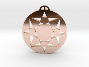 Rollright Stones  Oxfordshire Crop Circle Pendant in 9K Rose Gold 