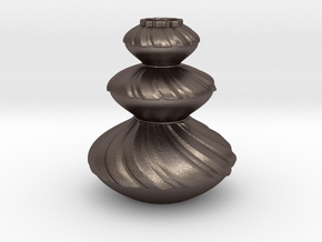 Vase 2114 in Polished Bronzed-Silver Steel