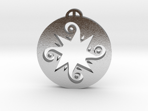 Roundway Devizes Wiltshire Crop Circle Pendant in Natural Silver