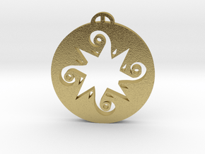 Roundway Devizes Wiltshire Crop Circle Pendant in Natural Brass