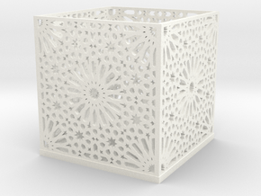 Arabic Pattern Candle Holder in White Smooth Versatile Plastic