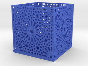 Arabic Pattern Candle Holder in Blue Smooth Versatile Plastic