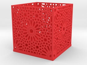 Arabic Pattern Candle Holder in Red Smooth Versatile Plastic