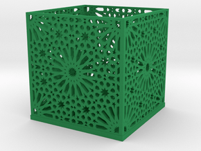 Arabic Pattern Candle Holder in Green Smooth Versatile Plastic
