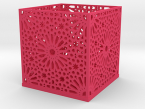 Arabic Pattern Candle Holder in Pink Smooth Versatile Plastic