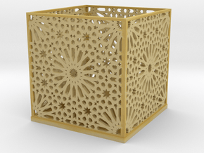 Arabic Pattern Candle Holder in Tan Fine Detail Plastic