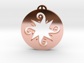 Roundway Devizes Wiltshire Crop Circle Pendant in Polished Copper