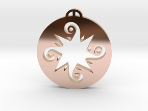 Roundway Devizes Wiltshire Crop Circle Pendant in 9K Rose Gold 
