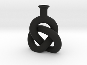 Knot Vase in Black Smooth Versatile Plastic