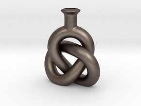 Knot Vase Bigger in Polished Bronzed-Silver Steel