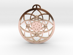 Hackpen Hill, Wiltshire Crop Circle Pendant in 9K Rose Gold 