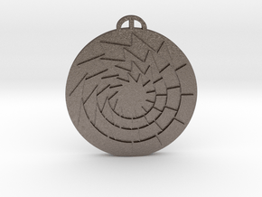 Pontecurone Lombardia Crop Circle Pendant in Polished Bronzed-Silver Steel