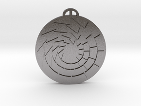 Pontecurone Lombardia Crop Circle Pendant in Processed Stainless Steel 316L (BJT)