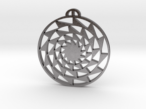 Pontecurone Lombardia Crop Circle Pendant in Processed Stainless Steel 17-4PH (BJT)
