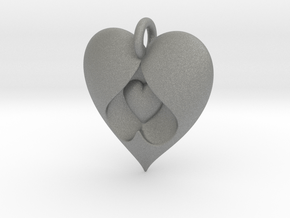 Heart Pendant in Gray PA12