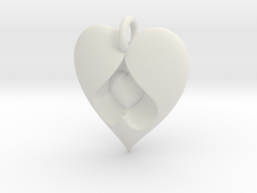 Heart Pendant in White Natural TPE (SLS)