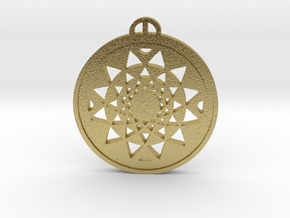 Highworth Wiltshire Crop Circle Pendant in Natural Brass