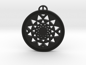 Highworth Wiltshire Crop Circle Pendant in Black Natural TPE (SLS)