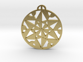 Hackpen Hill  Wiltshire Crop Circle Pendant in Natural Brass
