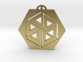 Froxfield  Wiltshire Crop Circle Pendant in Natural Brass
