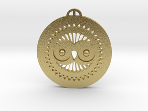Woodborough-Hill, Wiltshire Crop Circle Pendant in Natural Brass