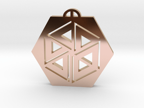 Froxfield  Wiltshire Crop Circle Pendant in 9K Rose Gold 