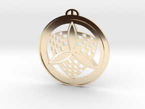 Barton Stacey, Hampshire, crop circle pendant in 9K Yellow Gold 