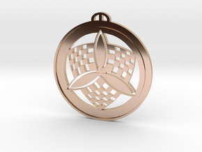 Barton Stacey, Hampshire, crop circle pendant in 9K Rose Gold 
