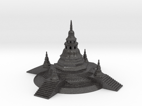 A Pagoda. in Dark Gray PA12 Glass Beads