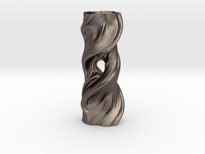 Vase 1246 in Polished Bronzed-Silver Steel