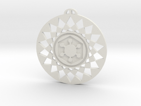 Roundway Hill Wiltshire crop circle pendant in White Natural Versatile Plastic