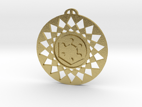 Roundway Hill Wiltshire crop circle pendant in Natural Brass