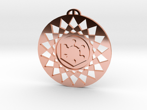 Roundway Hill Wiltshire crop circle pendant in Polished Copper