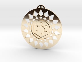 Roundway Hill Wiltshire crop circle pendant in 9K Yellow Gold 