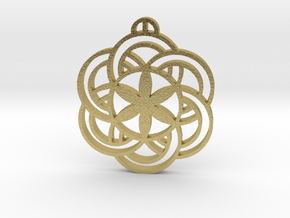 Patcham  East Sussex Crop Circle Pendant in Natural Brass