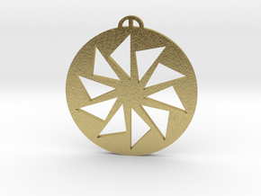 Hackpen Hill, Wiltshire Crop Cricle Pendant in Natural Brass