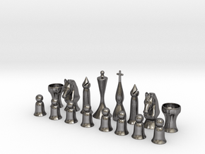 October Chess Set Redux in Processed Stainless Steel 316L (BJT)
