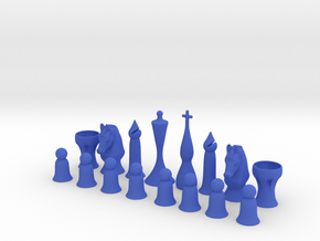 October Chess Set Redux in Blue Smooth Versatile Plastic