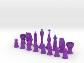 October Chess Set Redux in Purple Smooth Versatile Plastic