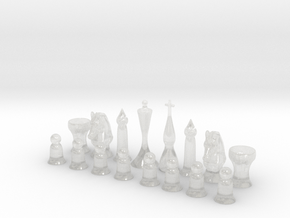 October Chess Set Redux in Clear Ultra Fine Detail Plastic