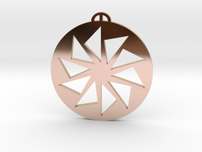 Hackpen Hill, Wiltshire Crop Cricle Pendant in 9K Rose Gold 