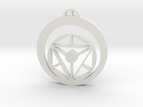 Southend-on-Sea  Essex Crop Circle Pendant in White Natural TPE (SLS)