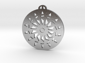 Okeford Hill, Dorset, Crop Circle Pendant in Natural Silver