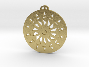 Okeford Hill, Dorset, Crop Circle Pendant in Natural Brass