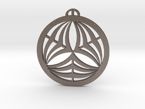 Bishopstrow Wiltshire Crop Circle Pendant in Polished Bronzed-Silver Steel