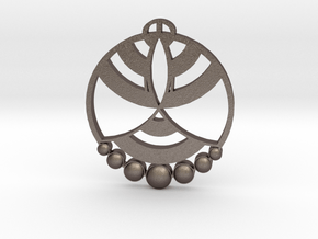 Burbage Wiltshire Crop Circle Pendant in Polished Bronzed-Silver Steel