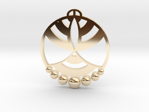 Burbage Wiltshire Crop Circle Pendant in 14K Yellow Gold