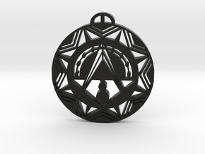 Etchilhampton, Wiltshire Crop Circle Pendant in Black Natural TPE (SLS)