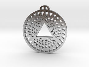 Aldbourne-Wiltshire Crop Circle Pendant_fixed in Natural Silver