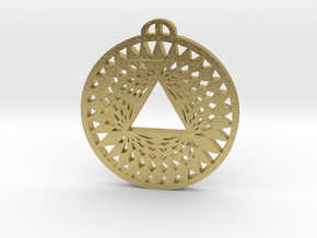 Aldbourne-Wiltshire Crop Circle Pendant_fixed in Natural Brass